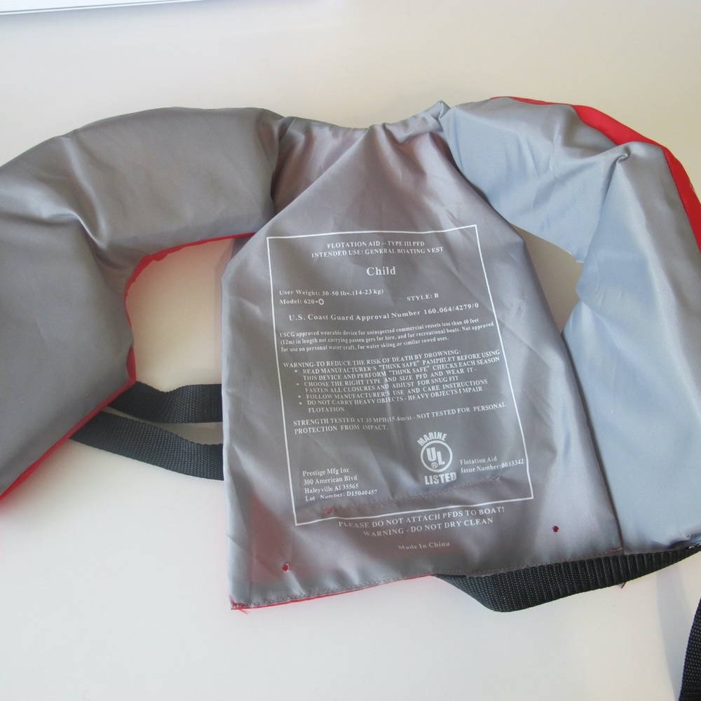 Boating Vest Life Jacket For Child Weight : 30-50 lbs GUC - Picture 4 of 4
